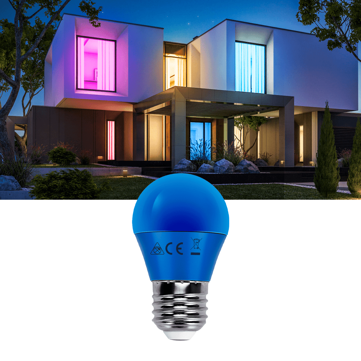 G45 kogellamp 5 stuks | E27 LED lamp 4W=30W gloeilamp | blauw licht - LEDPLANET.NL