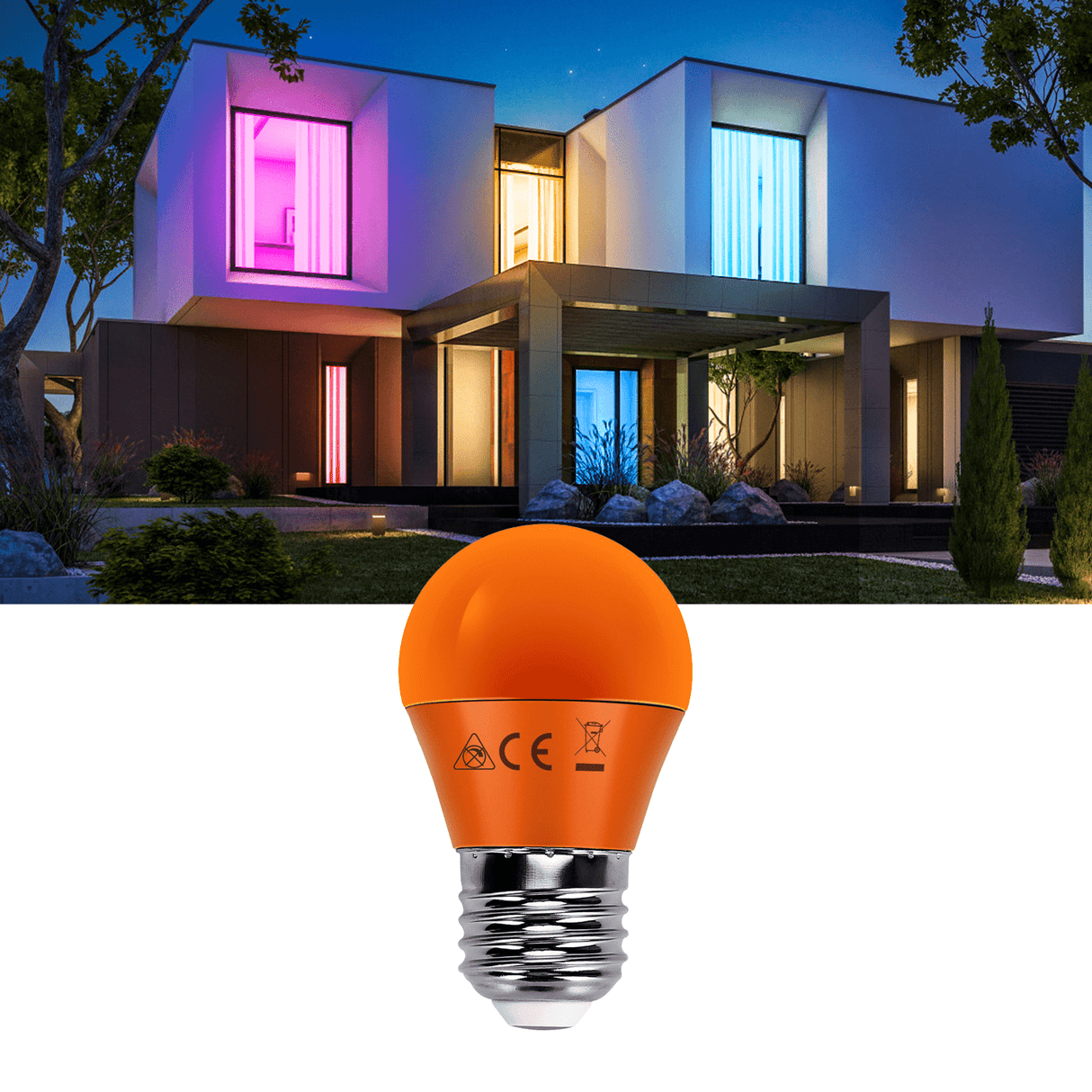 G45 kogellamp 5 stuks | E27 LED lamp 4W=30W gloeilamp | oranje licht - LEDPLANET.NL