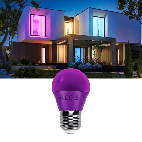 G45 kogellamp 5 stuks | E27 LED lamp 4W=30W gloeilamp | paars licht - LEDPLANET.NL
