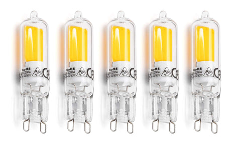 G9 steeklampje - 5 stuks - LED 2,2W - warmwit 3000K - vervangt 25W halogeen - 250 lumen - LEDPLANET.NL