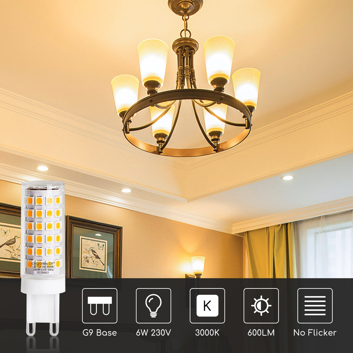 G9 steeklampje | LED 6W=48W halogeen | warmwit 3000K | 230V - LEDPLANET.NL