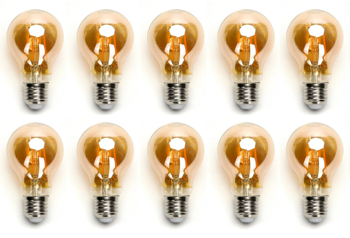 Gloeilamp E27 10 stuks | 6W=45W warmwit | 2200K - amber glas - LEDPLANET.NL