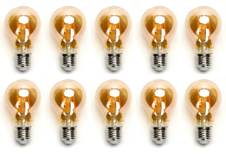 Gloeilamp E27 10 stuks | 6W=45W warmwit | 2200K - amber glas - LEDPLANET.NL