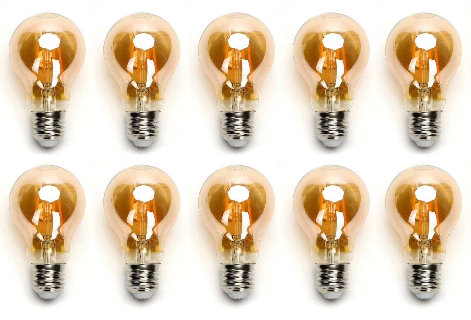 Gloeilamp E27 10 stuks | LED 8W=63W warmwit | 850 Lumen - 2200K - amber glas - LEDPLANET.NL