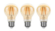 Gloeilamp E27 3 - staps - dimbaar 3 stuks | A60 LED 6W=60W halogeen verlichting | amber glas - warmwit filament 2700K - LEDPLANET.NL