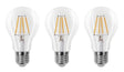 Gloeilamp E27 3 - staps - dimbaar 3 stuks | A60 LED 6W=60W halogeen verlichting | helder glas - warmwit filament 2700K - LEDPLANET.NL
