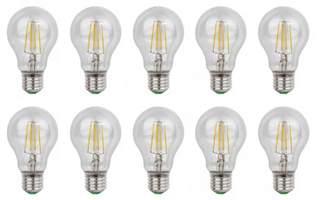Gloeilamp E27 A60 10 stuks | LED 6W=60W traditioneel licht - 700 Lumen | daglichtwit 6500K - LEDPLANET.NL