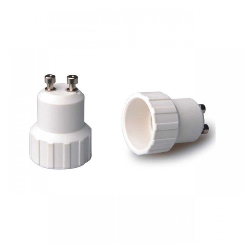 GU10 fitting - E14 fitting verloopfitting 2 stuks | wit 230V AC - LEDPLANET.NL