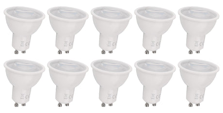 GU10 spot dimbaar 10 stuks warmwit | PAR16 bajonetsluiting | LED 7W~650Lm=50W halogeenverlichting | 3000K Triac - 230V - LEDPLANET.NL