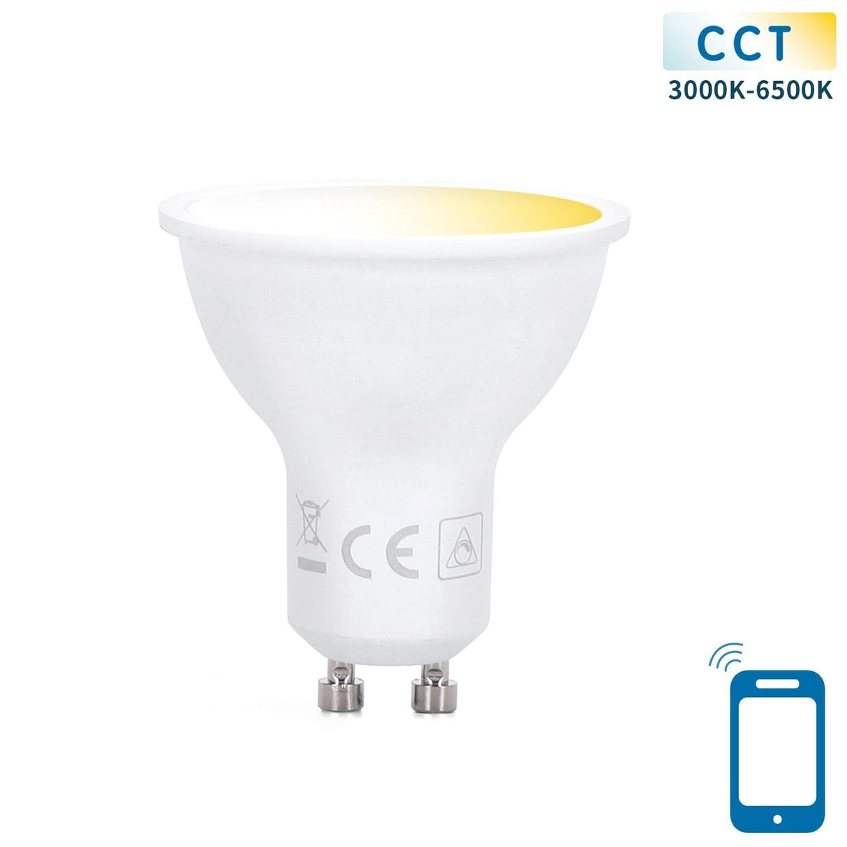 GU10 spot WiFi CCT 3000K - 6500K | PAR16 warmwit - daglichtwit - LED 5W=35W halogeenlamp - LEDPLANET.NL