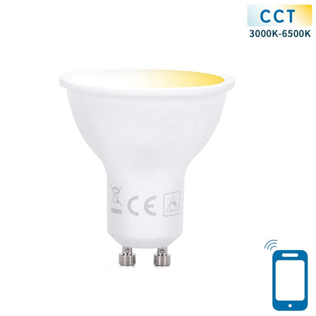 GU10 spot WiFi CCT 3000K - 6500K | PAR16 warmwit - daglichtwit - LED 5W=35W halogeenlamp - LEDPLANET.NL