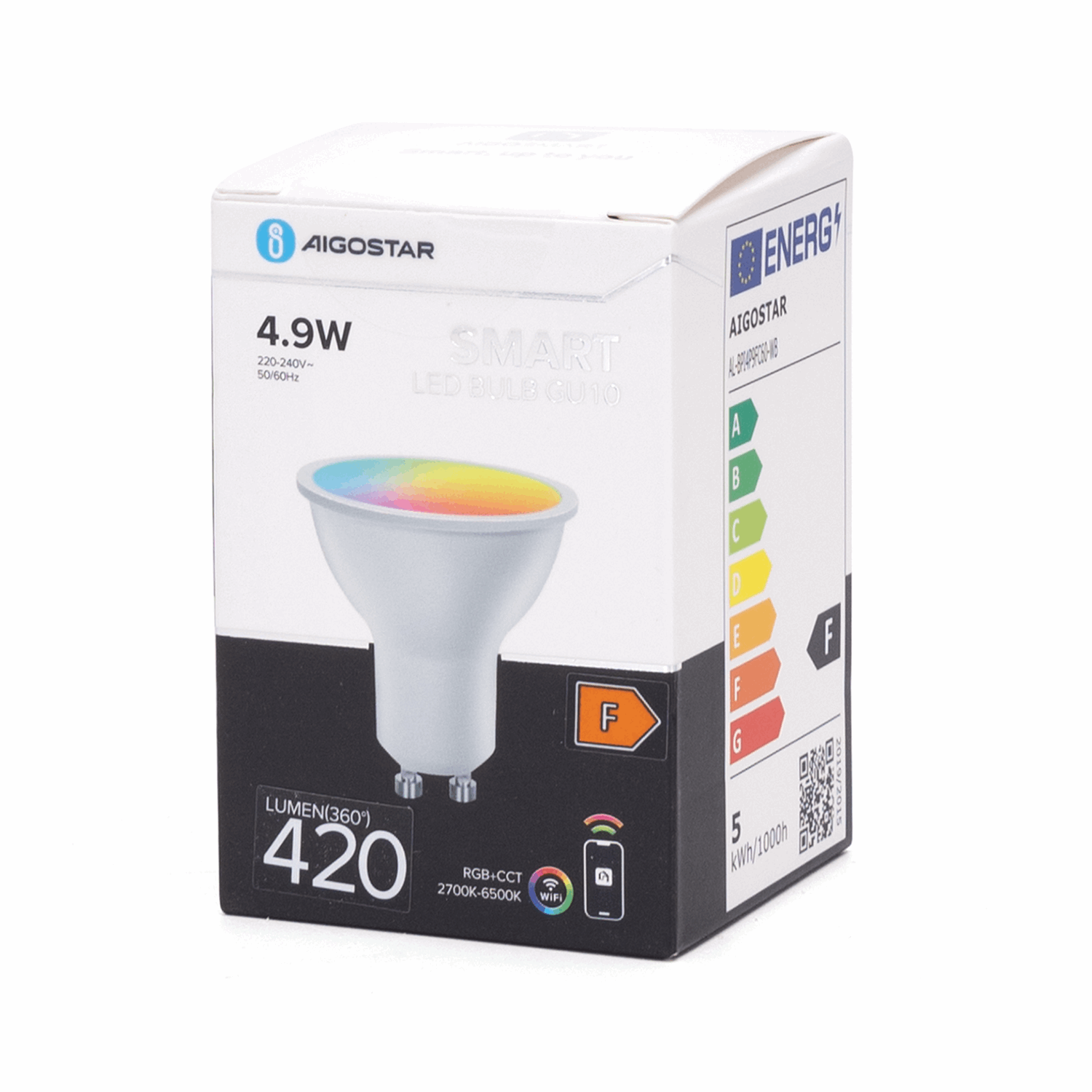 GU10 spot WiFi RGB+CCT 2700K - 6500K | PAR16 warmwit - daglichtwit - RGB - LED 5W=37W halogeenlamp - 230V - LEDPLANET.NL