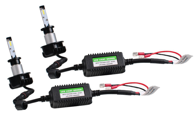 H1 koplamp set - daglichtwit 6500K - 38 Watt & 5200 Lm/stuk | 12V & 24V DC - passieve koeling - LEDPLANET.NL