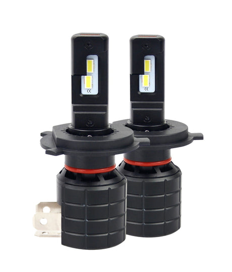 H4 koplamp set | 2x 4 - SMD LED daglichtwit 6000K - 5000 Lm/stuk | CAN - BUS 12V - 24V DC - LEDPLANET.NL