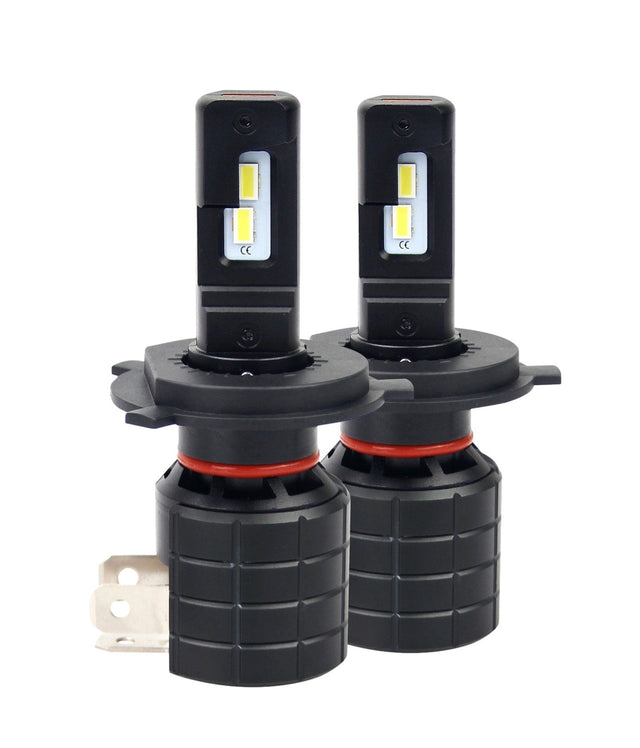 H4 koplamp set | 2x 4 - SMD LED daglichtwit 6000K - 5000 Lm/stuk | CAN - BUS 12V - 24V DC - LEDPLANET.NL