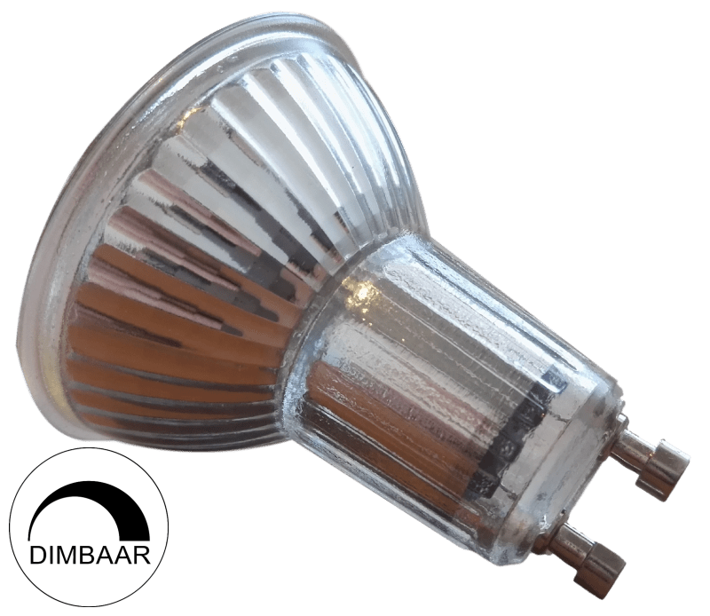 GU10 spot dimbaar 5W | PAR16 bajonetsluiting | LED 5W=50W halogeen | warmwit 3000K - DIMBAAR
