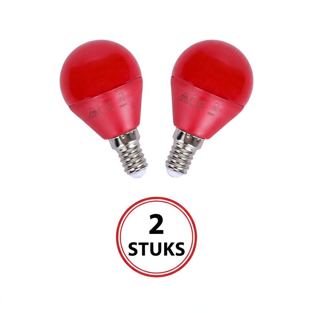 G45 kogellamp 2 stuks rood licht E14 LED