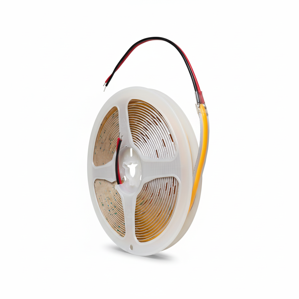 COB LED strip warmwit 2700K op rol met aansluitdraden - 24V - 5 meter