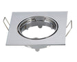 Inbouwframe 82mm x 82mm | vierkante kantelbare inbouwspot chroom | boorgat Ø 74 mm - LEDPLANET.NL