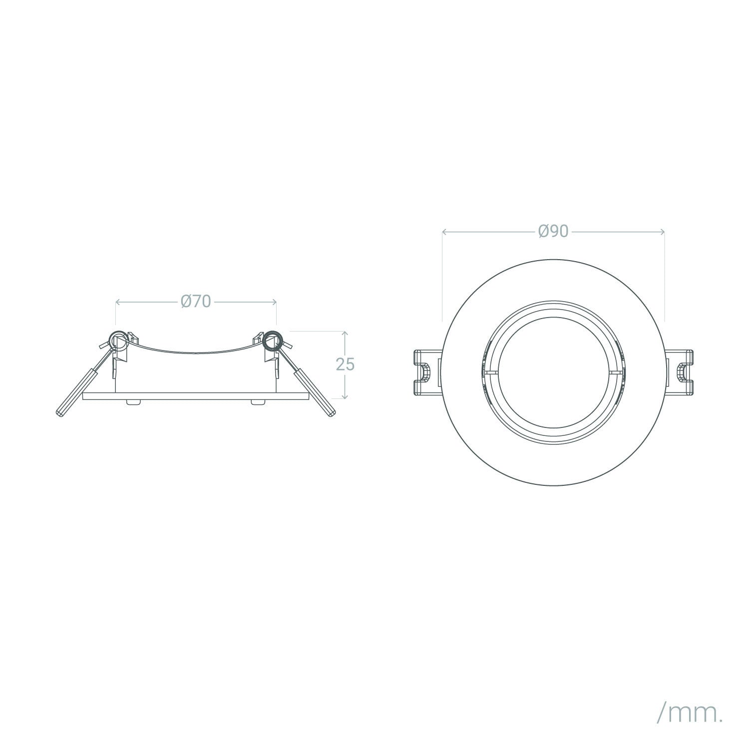 Inbouwframe Ø 90 mm | kantelbare inbouwspot zwart | boorgat Ø 70 mm - LEDPLANET.NL