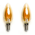 Kaarslamp E14 2 stuks | 4W=40W warmwit | 2200K - amber glas - LEDPLANET.NL