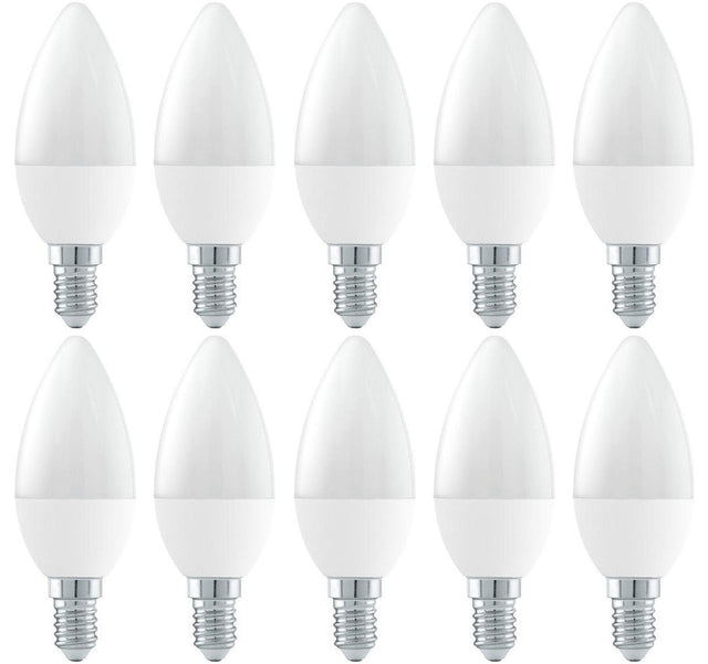 Kaarslamp E14 C37 10 stuks | LED 6W=42W gloeilamp | daglichtwit 6400K - LEDPLANET.NL
