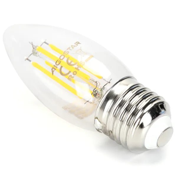 Kaarslamp E27 dimbaar daglichtwit | C35 LED 4W~400Lm=38W halogeen verlichting | helder glas - 6500K - LEDPLANET.NL