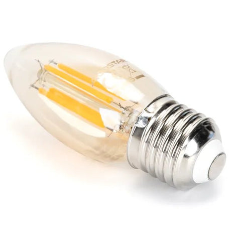 Kaarslamp E27 dimbaar flame warmwit | C35 LED 4W~400Lm=38W halogeen verlichting | amber glas - 2200K - LEDPLANET.NL