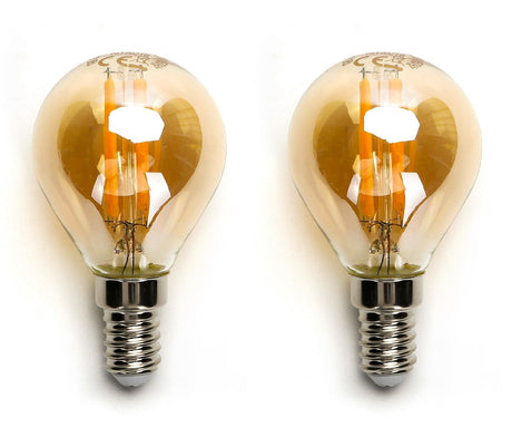 Kogellamp E14 2 stuks | 4W=40W warmwit | 2200K - amber glas - LEDPLANET.NL