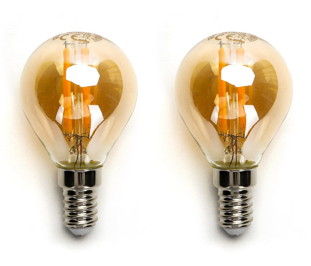 Kogellamp E14 2 stuks | 4W=40W warmwit | 2200K - amber glas - LEDPLANET.NL