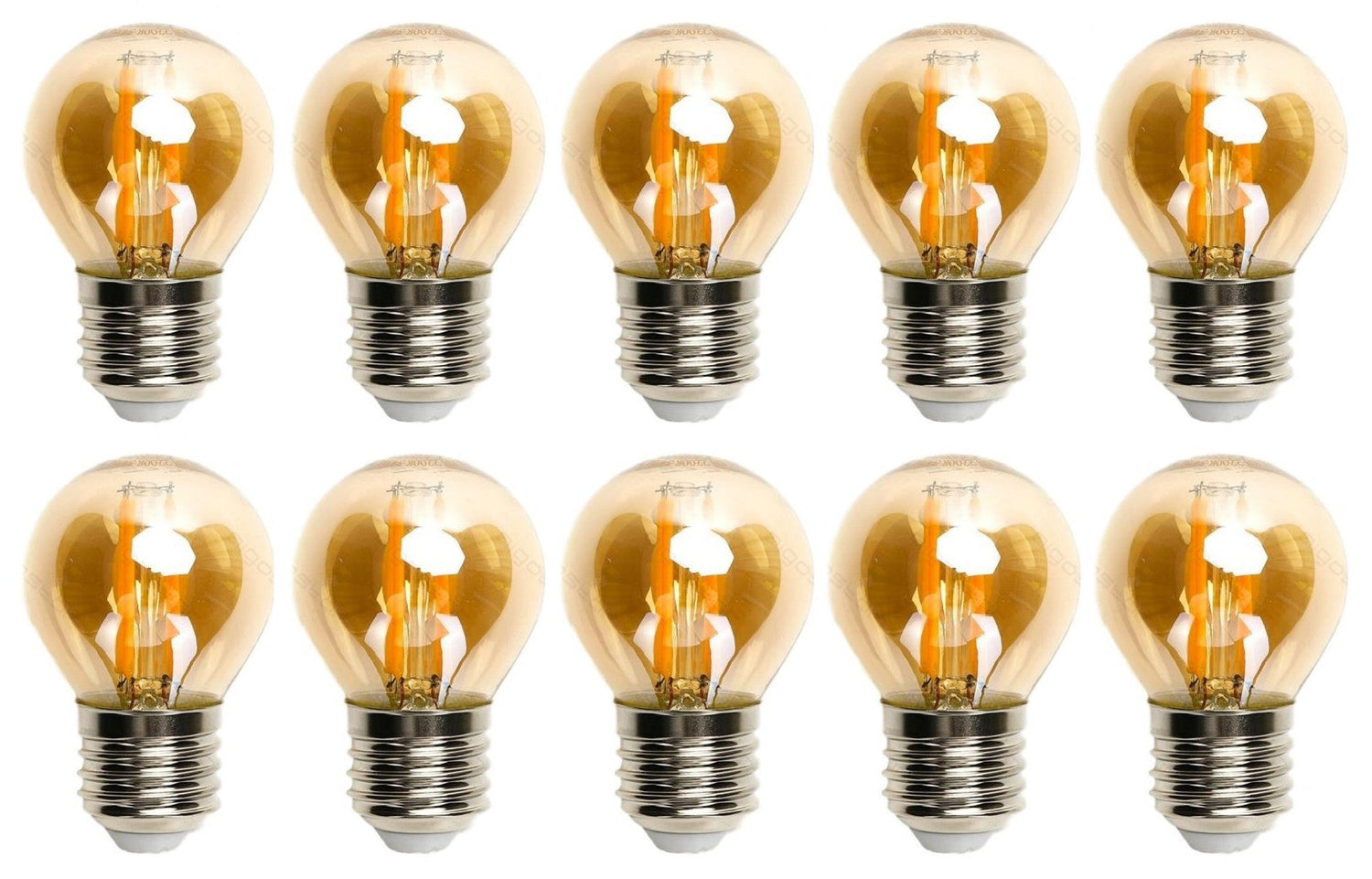 Kogellamp E27 10 stuks | 6W=50W warmwit | 2200K - amber glas - LEDPLANET.NL