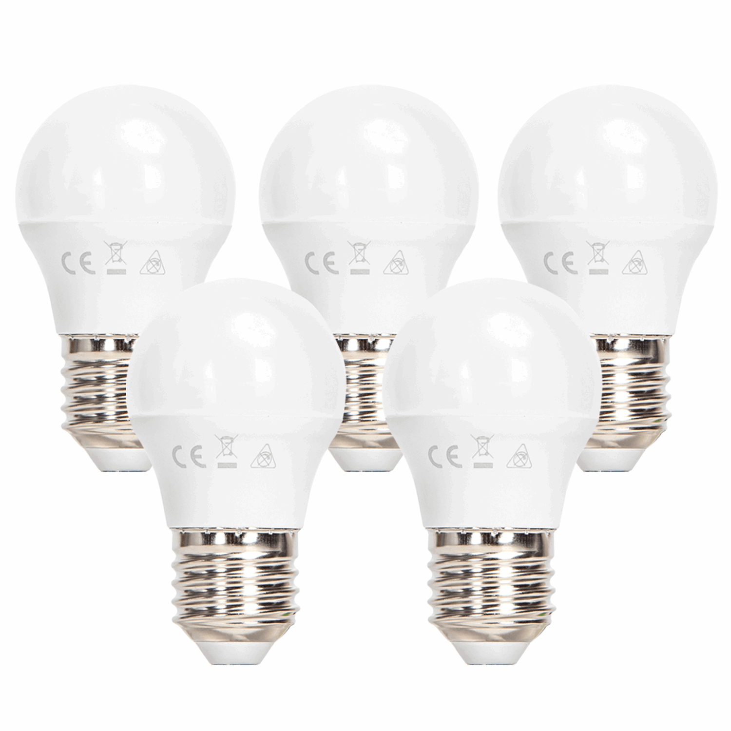 Aigostar LED voordeelverpakkingen met vijf kogellampen grote fitting voor energiezuinige verlichting