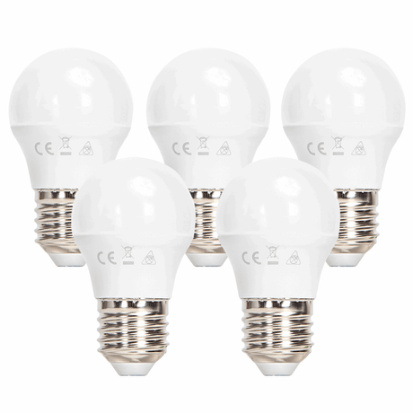 Aigostar LED voordeelverpakkingen met vijf kogellampen grote fitting voor energiezuinige verlichting