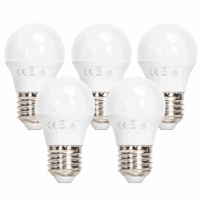 Aigostar LED voordeelverpakkingen met vijf kogellampen grote fitting voor energiezuinige verlichting