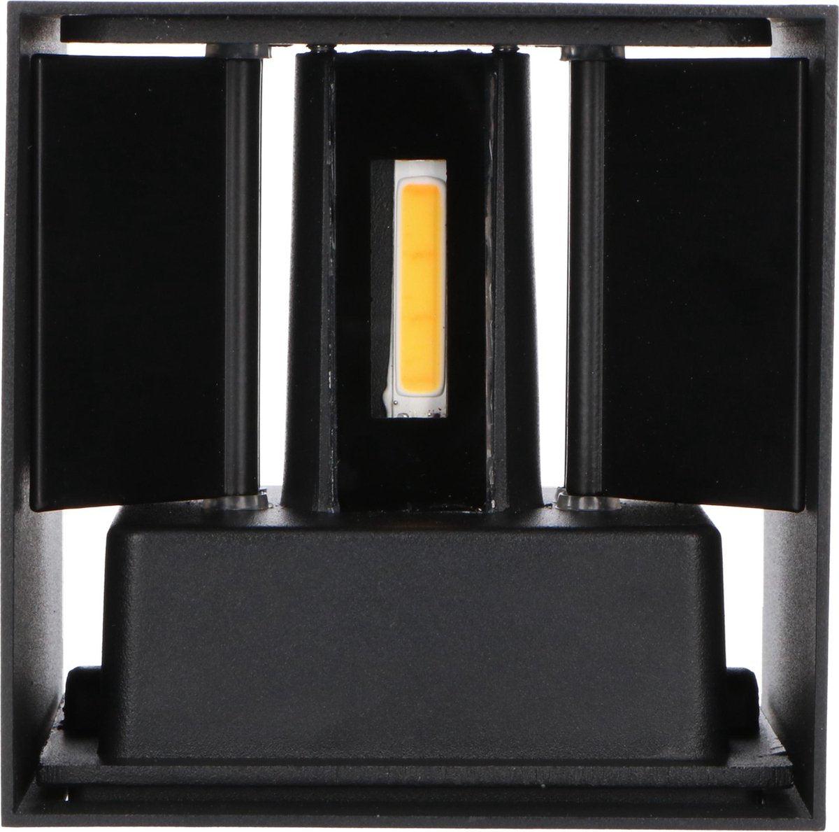 LED's Light Kubus LED-Wandleuchte für den Außenbereich – 2 Lichter – Dimmbare und einstellbare Lichtfarbe – IP65 wasserdicht – Schwarz