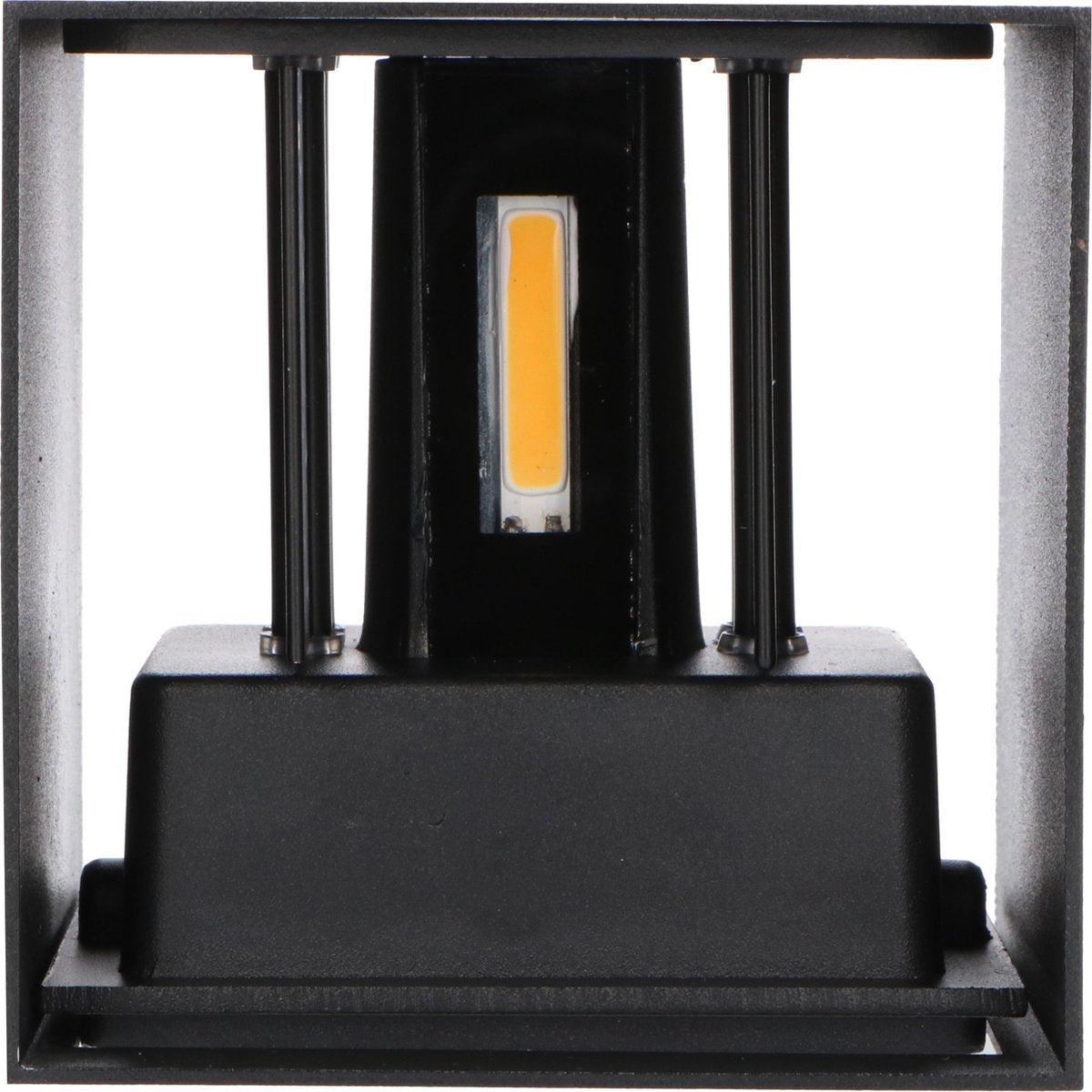 LED's Light Kubus LED-Wandleuchte für den Außenbereich – 2 Lichter – Dimmbare und einstellbare Lichtfarbe – IP65 wasserdicht – Schwarz