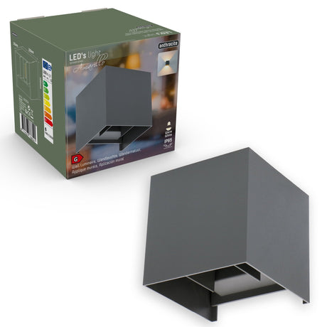 LED's Light Kubus LED Wandleuchte für außen - Up & Down Licht - IP65 - Anthrazit