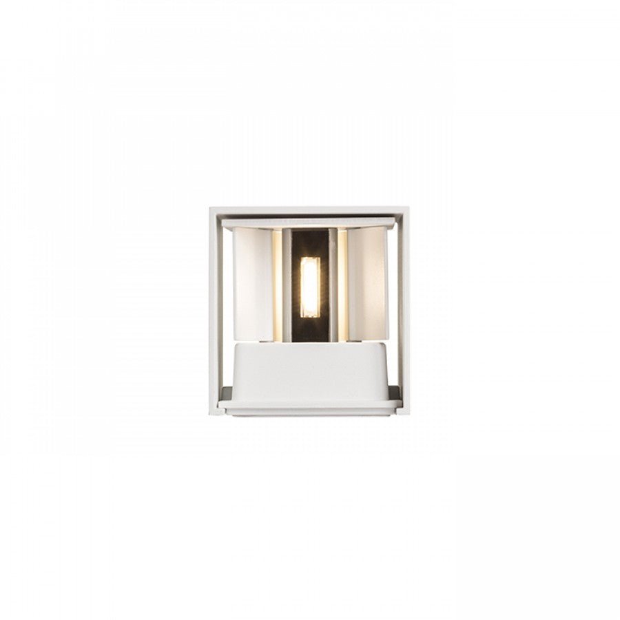 LED's Light Kubus LED Wandleuchte für den Außenbereich - Up & Down Licht - IP65 - Weiß