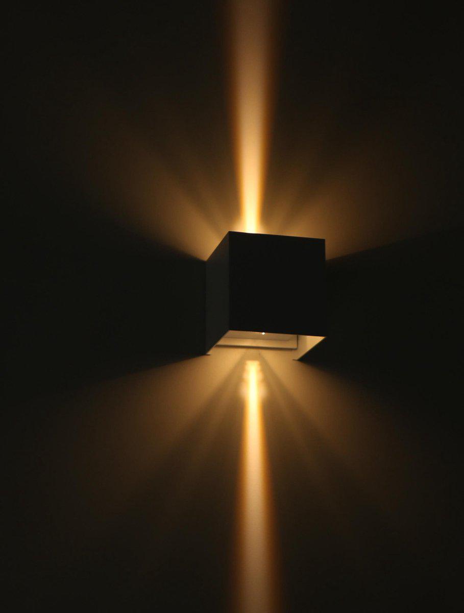 LED's Light Kubus LED Wandleuchte für den Außenbereich - Up & Down Licht - IP65 - Weiß