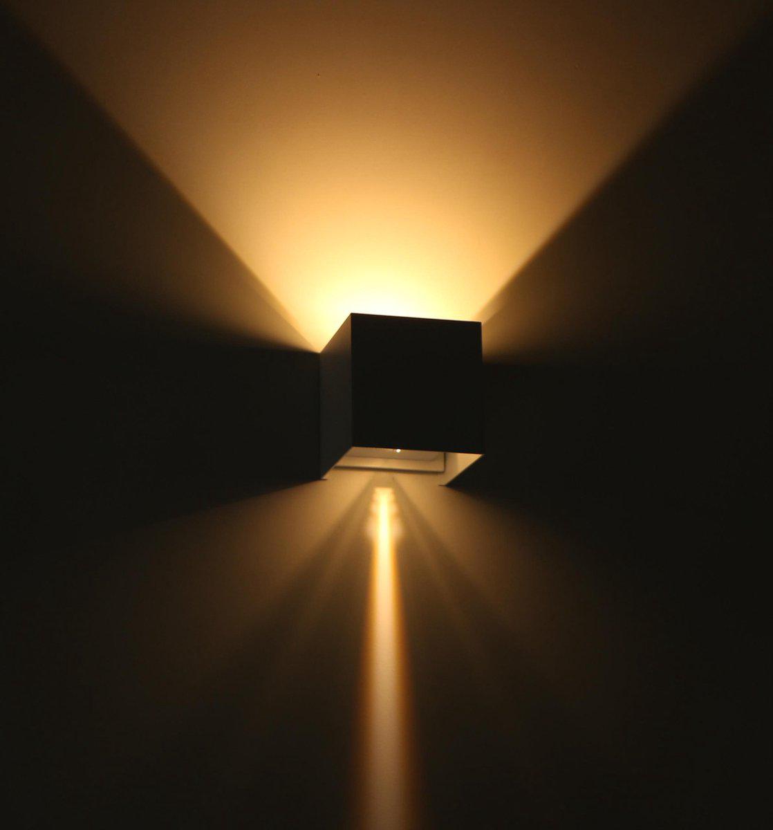 LED's Light Kubus LED Wandleuchte für den Außenbereich - Up & Down Licht - IP65 - Weiß