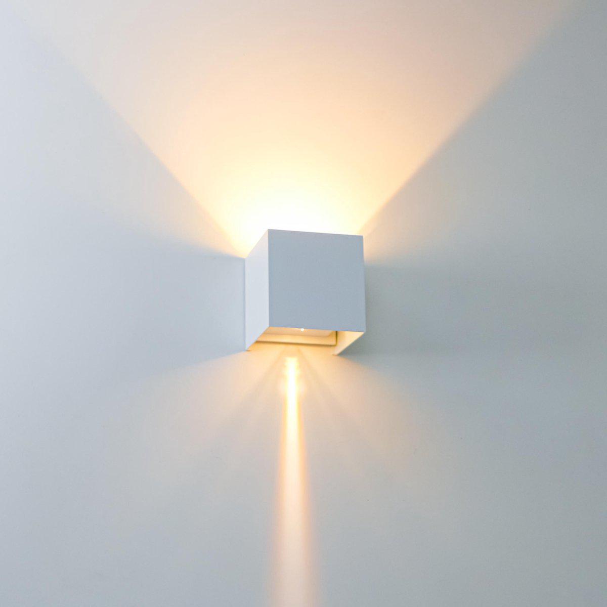 LED's Light Kubus LED Wandleuchte für den Außenbereich - Up & Down Licht - IP65 - Weiß