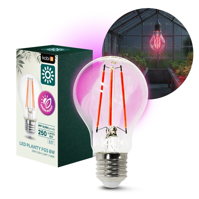 Kweeklamp LED 8W met 250 lumen en E27 fitting voor optimale plantengroei