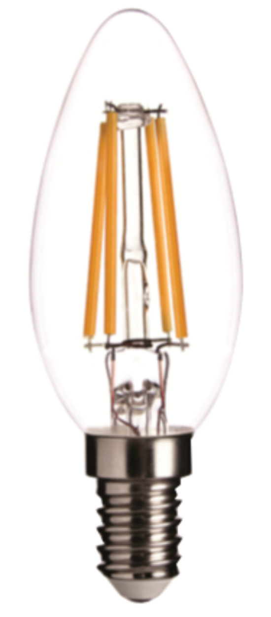 Kaarslamp E14 C35, Clear 2700K, 100 stuks, 230V