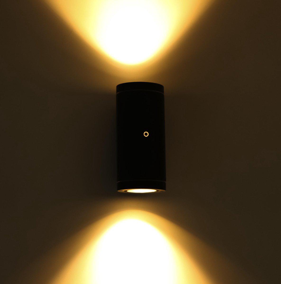 LED's Light Up & Down LED Outdoor Lamp with Sensor - IP44 Waterproof - GU10 Fitting - Venezia Model - Anthracite