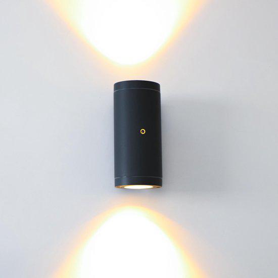 LED's Light Up & Down LED Outdoor Lamp with Sensor - IP44 Waterproof - GU10 Fitting - Venezia Model - Anthracite