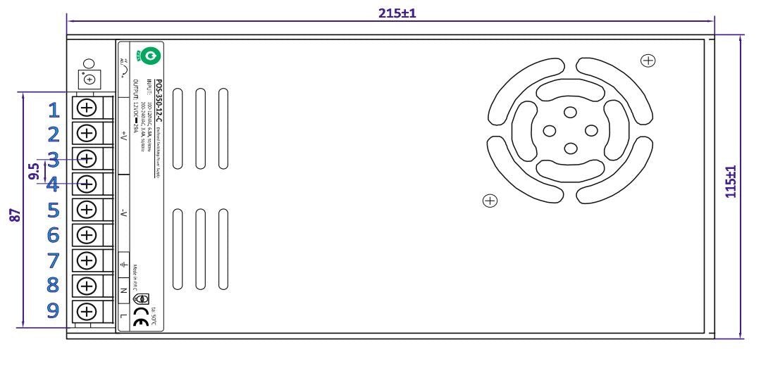 LED driver 12 Volt DC - 29A | 350 Watt + geforceerde koeling | IP20 - binnenshuis - LEDPLANET.NL