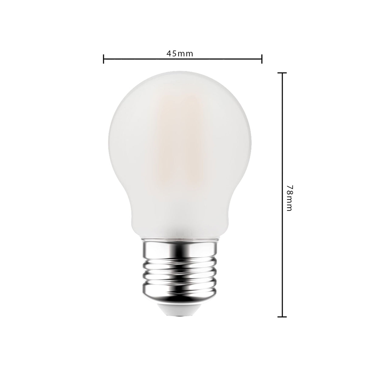 LED Filament Lamp E27 470 lumen - 4.5W - Warmwit 2700K - G45 Kogel - Opaal Glas