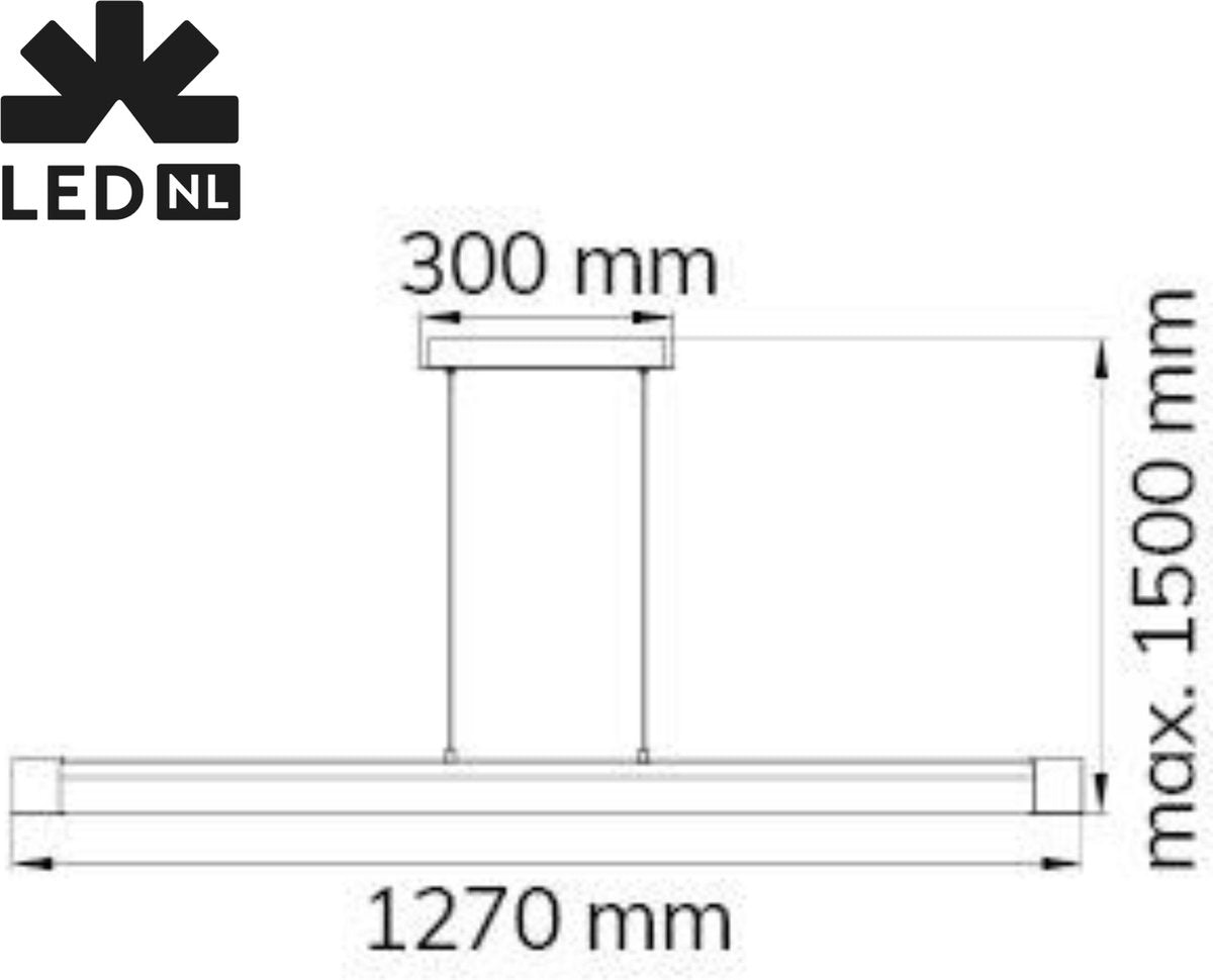 LED Pendelleuchte V linear - Dimmbares warmweißes Licht - Höhenverstellbar - Silber