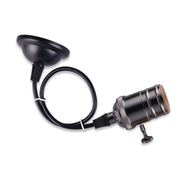 LED hanglamp vintage | pendel lamphouder E27 | industrieel draaiknop | antraciet 120cm - LEDPLANET.NL