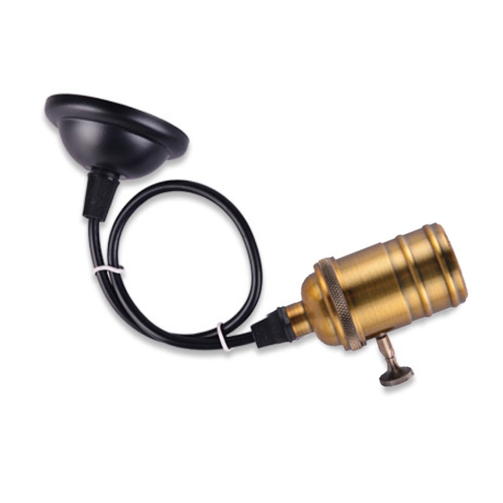 LED hanglamp vintage | pendel lamphouder E27 | industrieel draaiknop | goud 120cm - LEDPLANET.NL